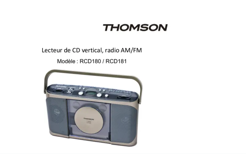 Page 1 of the manual User Manual Thomson RCD180