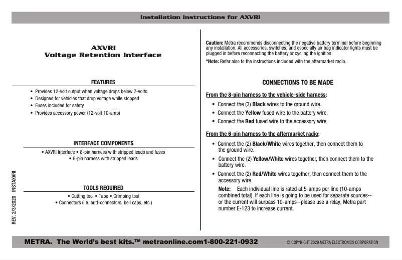 Page 1 of the manual User Manual AXESS AXVRI
