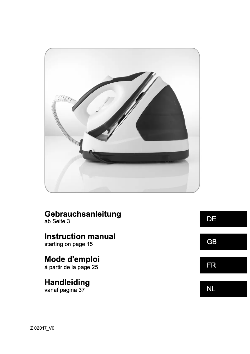 First page image of the manual for Z 02017