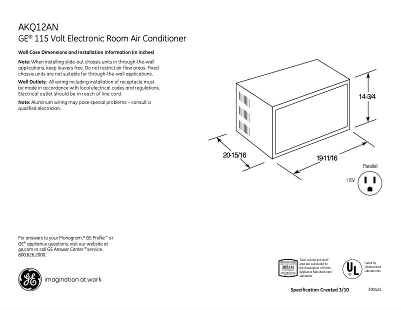 First page image of the manual for AKQ12AN