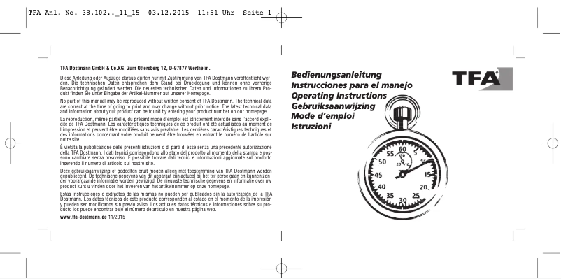 First page image of the manual for 38.1021