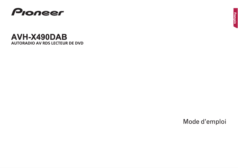Page 1 of the manual User Manual Pioneer AVH-X490DAB