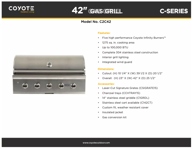 First page image of the manual for C2C42NG