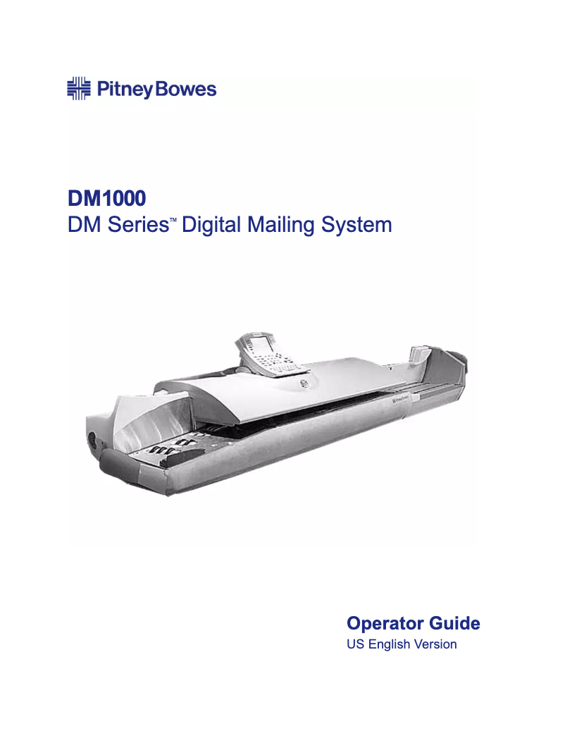 Page 1 of the manual User Manual Pitney Bowes DM1000