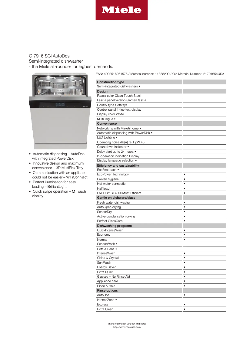 First page image of the manual for G 7916 SCi AutoDos