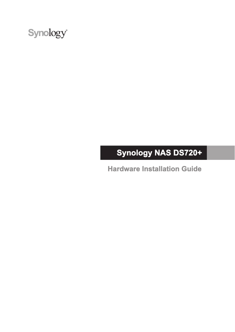 First page image of the manual for DiskStation DS720+