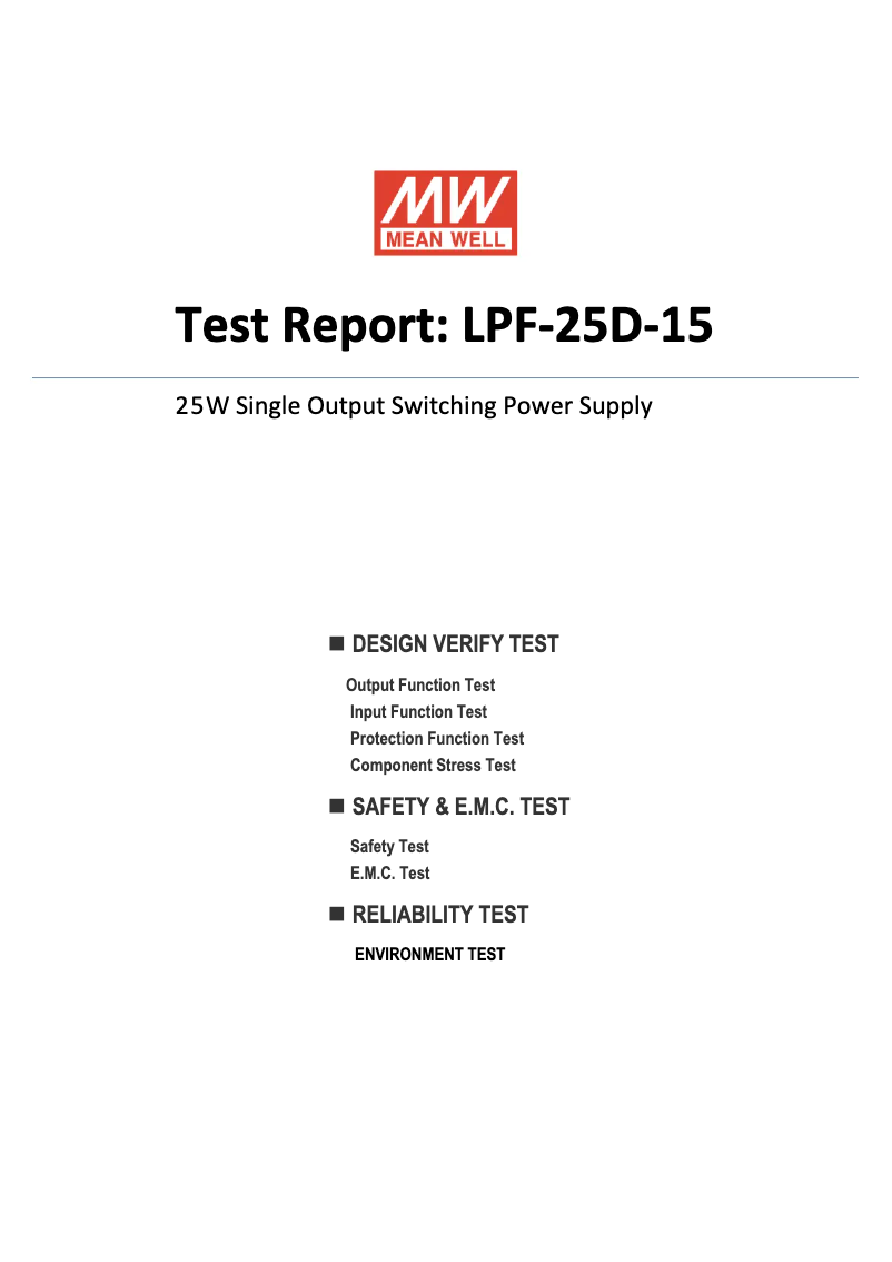 First page image of the manual for LPF-25D-15