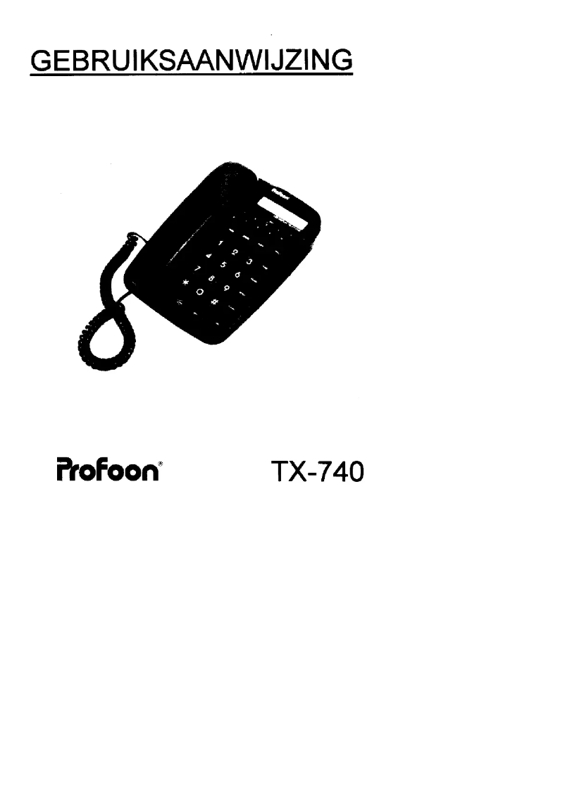 Page 1 of the manual User Manual Profoon TX-740
