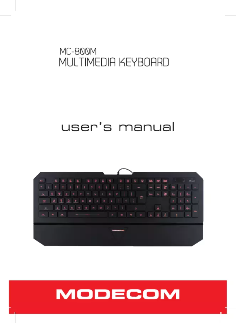 Page 1 of the manual User Manual ModeCom MC-800M