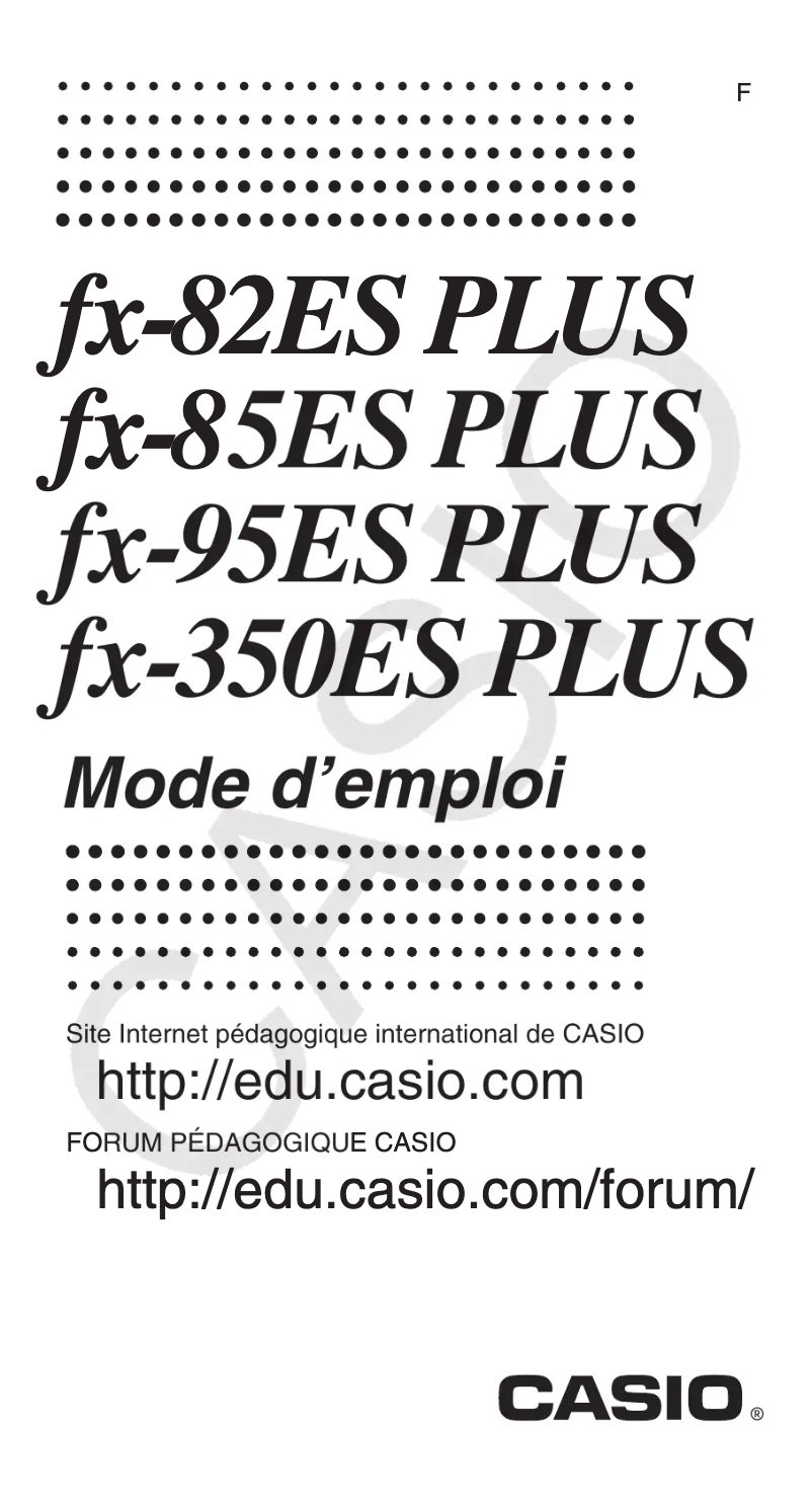 Page 1 of the manual User Manual Casio FX-95ES Plus