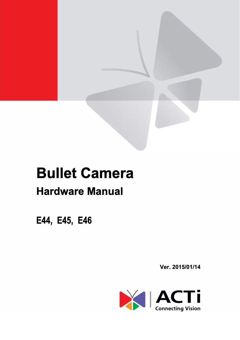Page 1 of the manual User Manual ACTi E45
