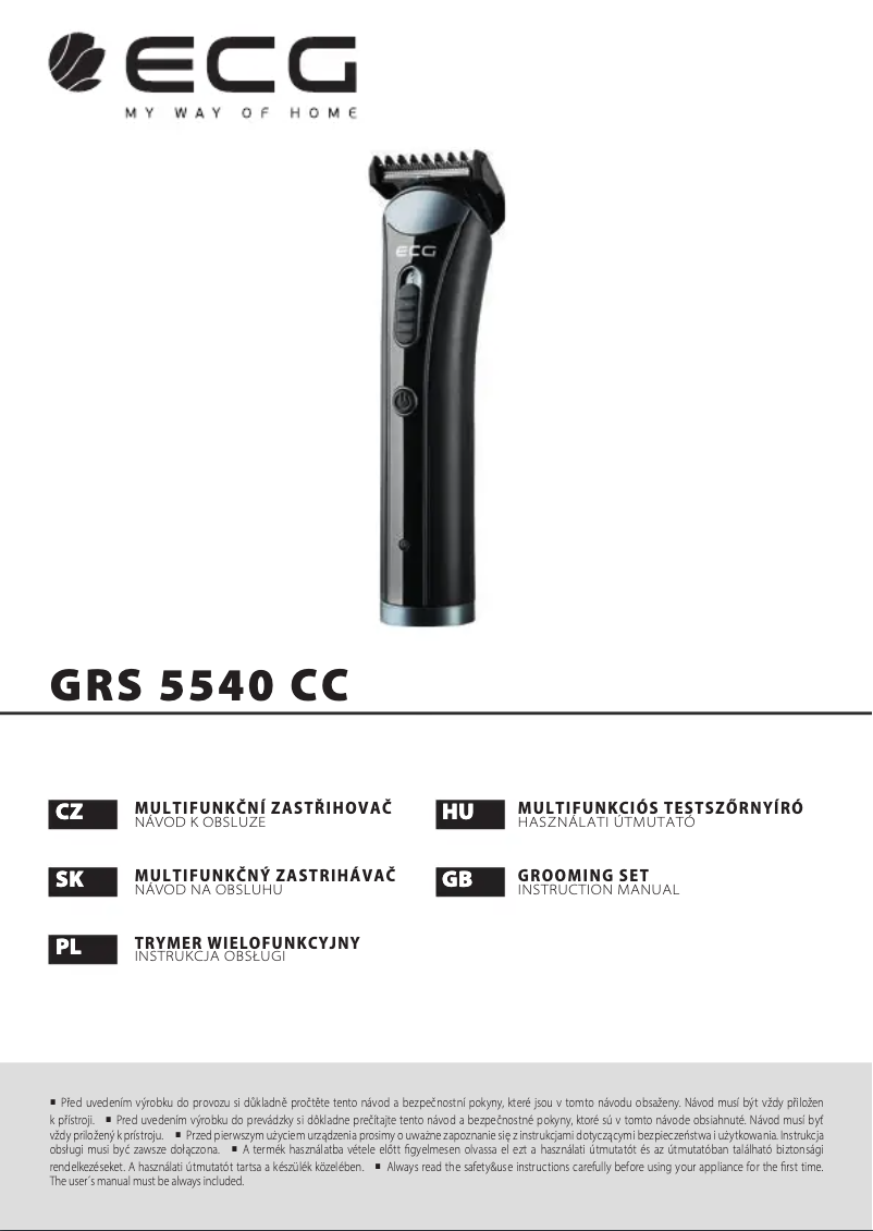 First page image of the manual for GRS 5540 CC