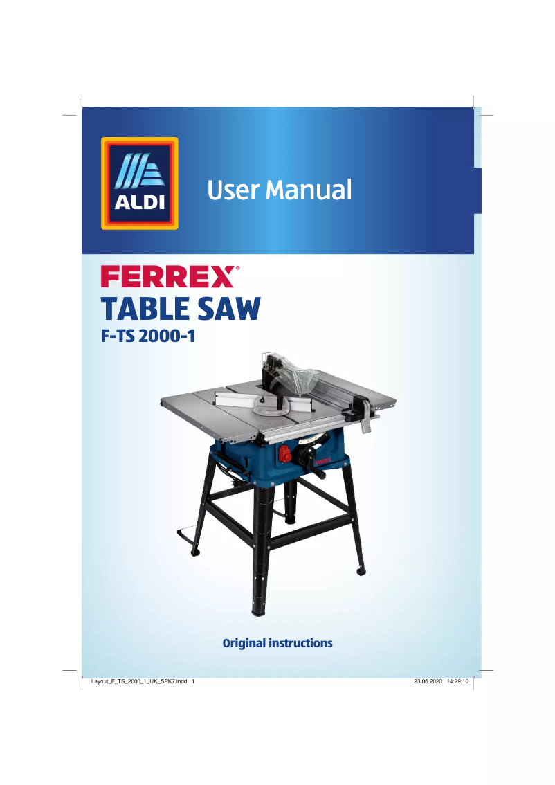 First page image of the manual for F-TS 2000-1