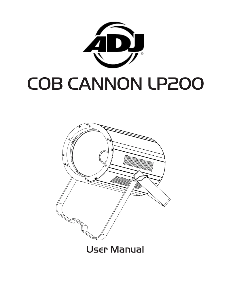Page 1 of the manual User Manual Adj COB Cannon LP200