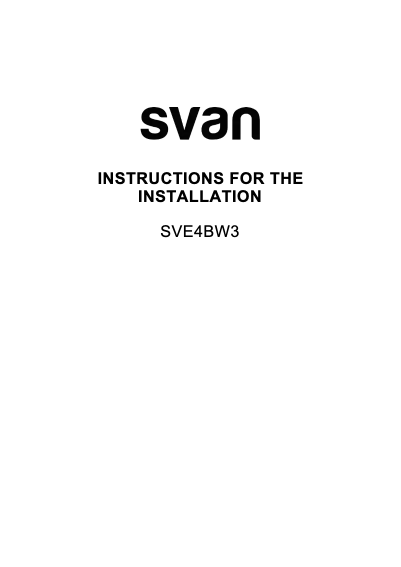 First page image of the manual for SVE4BW3