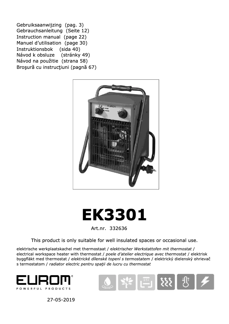 First page image of the manual for EK3301