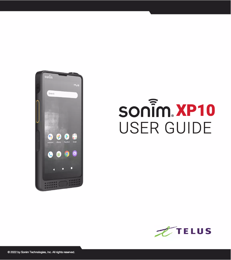 Page 1 of the manual User Manual Sonim XP10 (Telus)