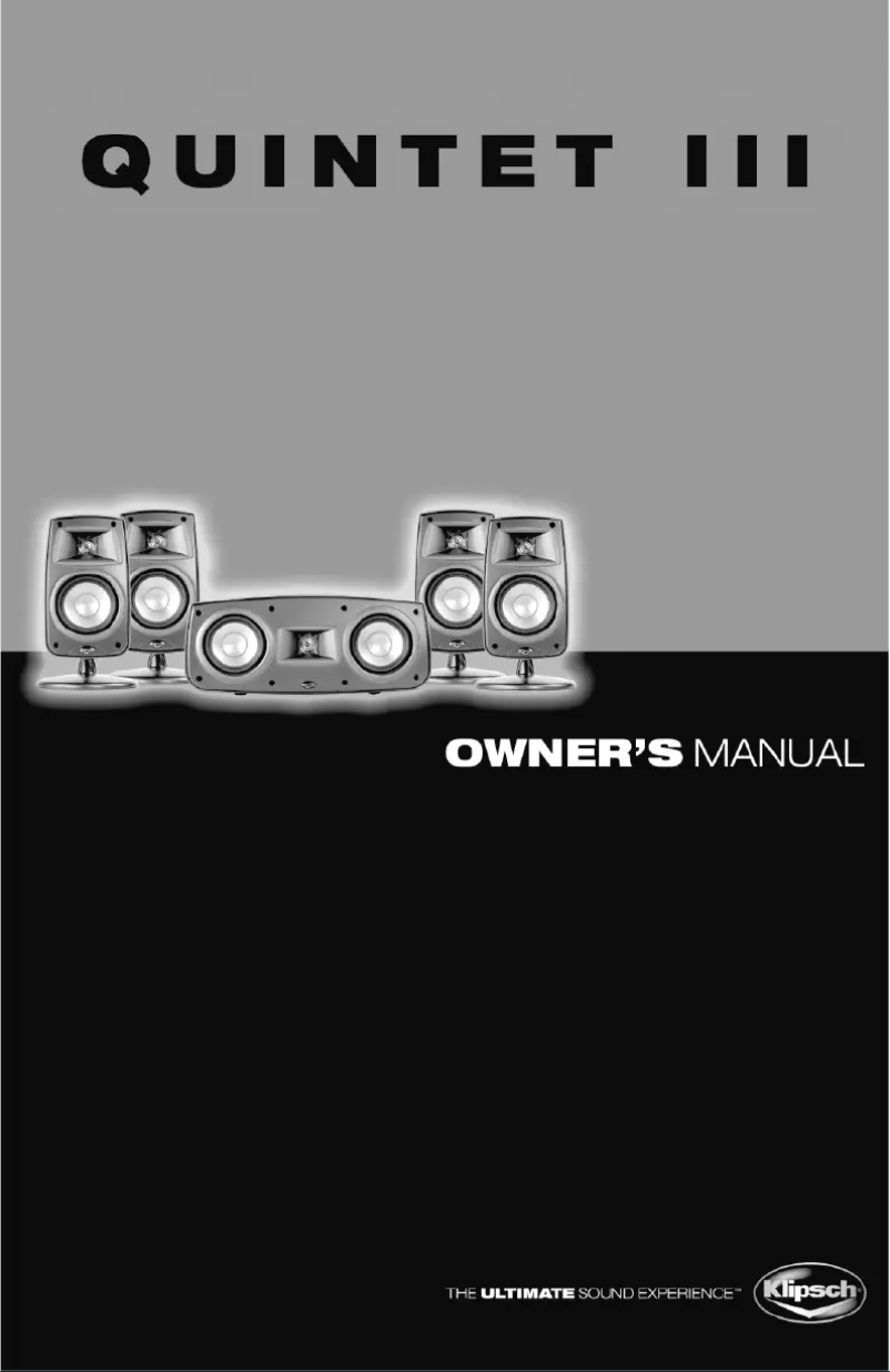 Page 1 of the manual User Manual Klipsch Quintet III
