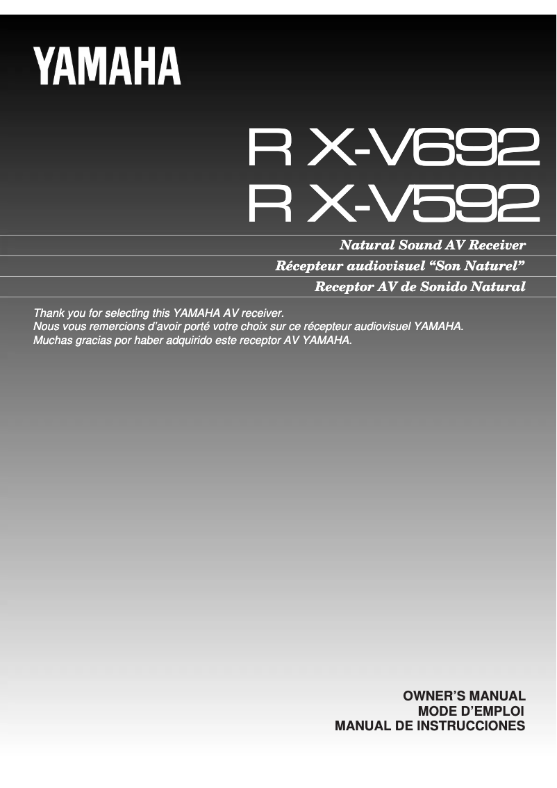 First page image of the manual for RX-V692