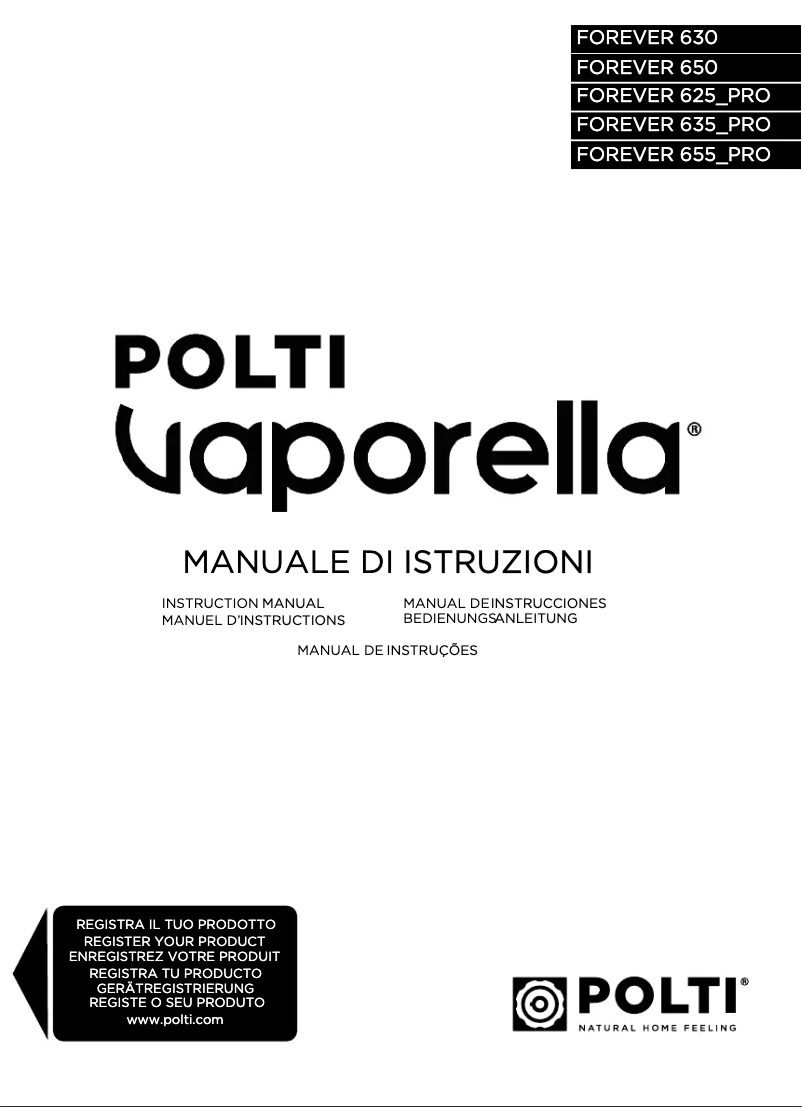 First page image of the manual for Vaporella Forever 630