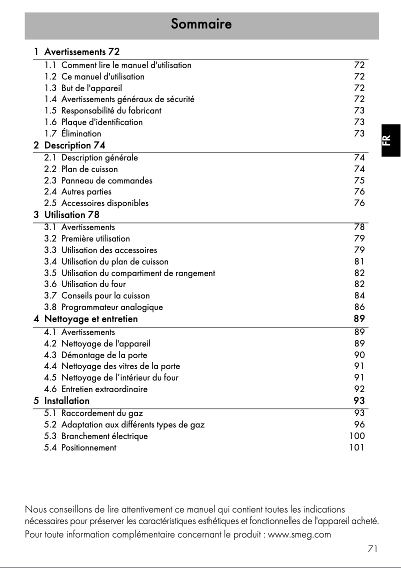 Page 1 of the manual User Manual Smeg CC9GPO