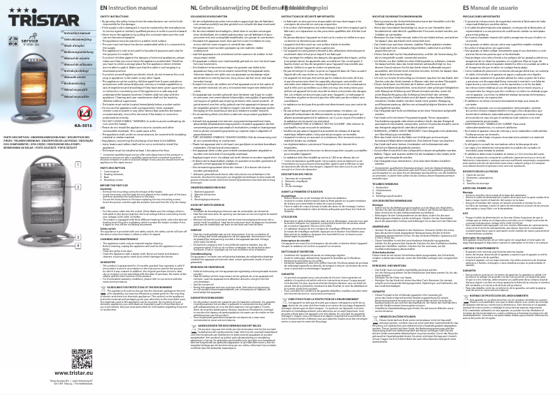 First page image of the manual for KA-5016