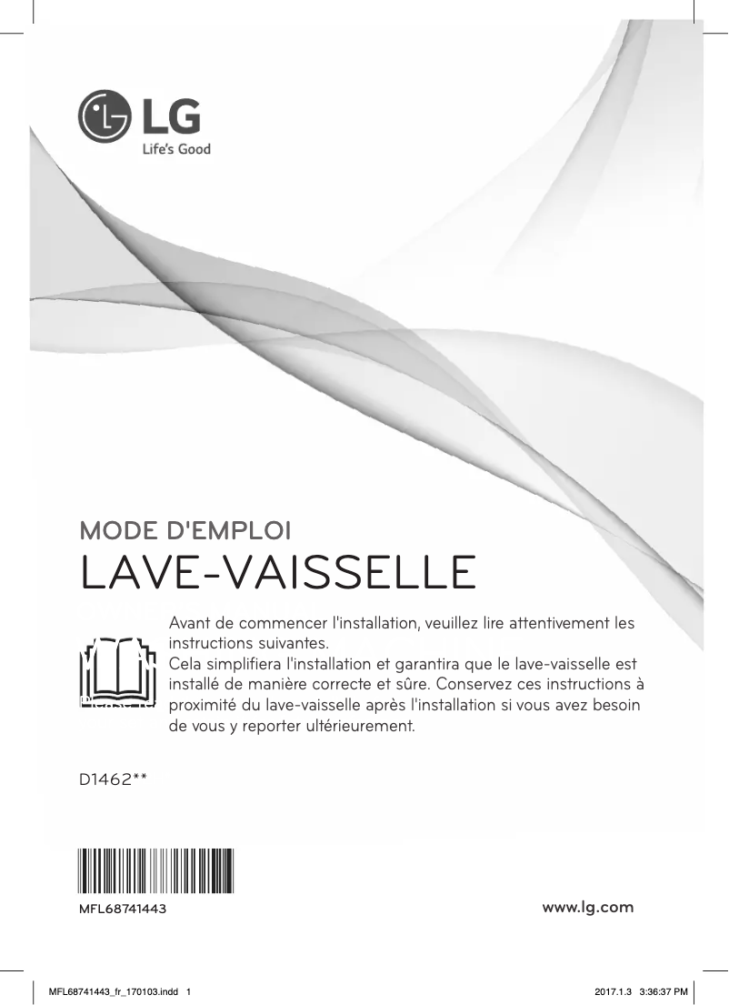 First page image of the manual for D1462CF