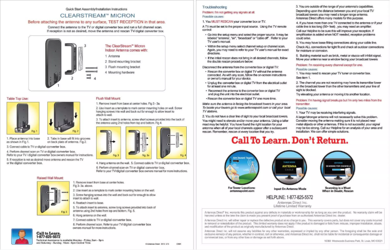 Page 1 of the manual User Manual Antennas Direct ClearStream Micron