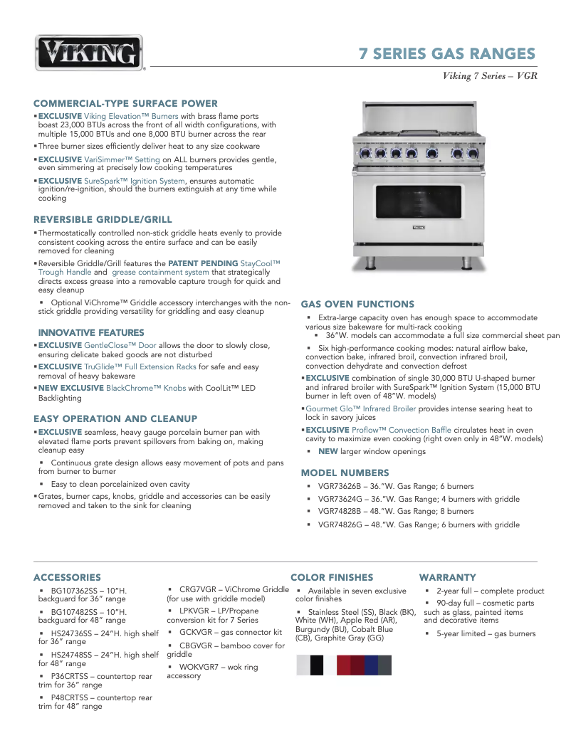 First page image of the manual for VGR73626BCB