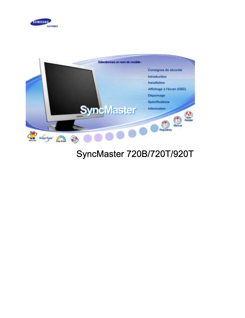Page 1 of the manual User Manual Samsung SyncMaster 720B