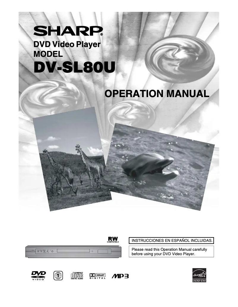 Page 1 of the manual User Manual Sharp DV-SL80U