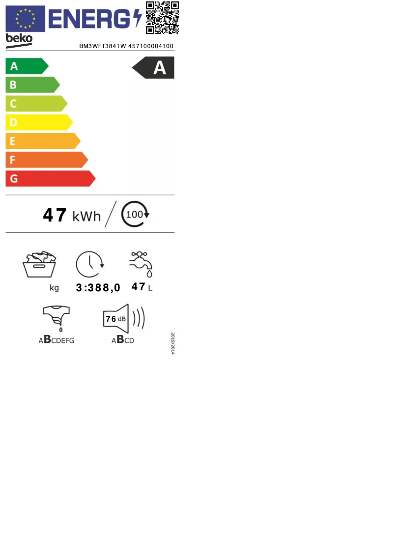 First page image of the manual for BM3WFT3841W