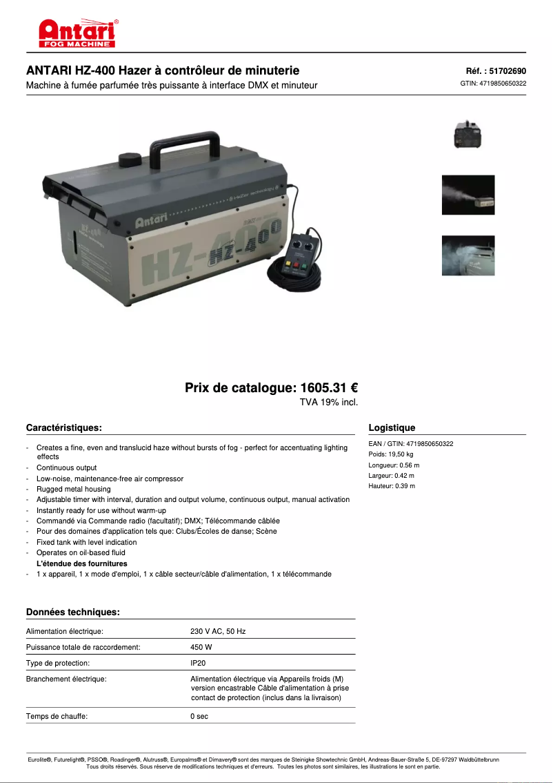 First page image of the manual for HZ-400