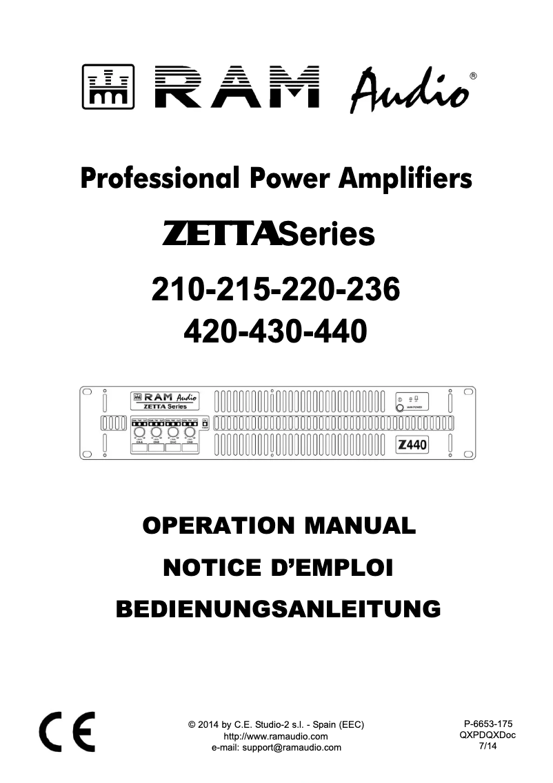 First page image of the manual for ZETTA 4100