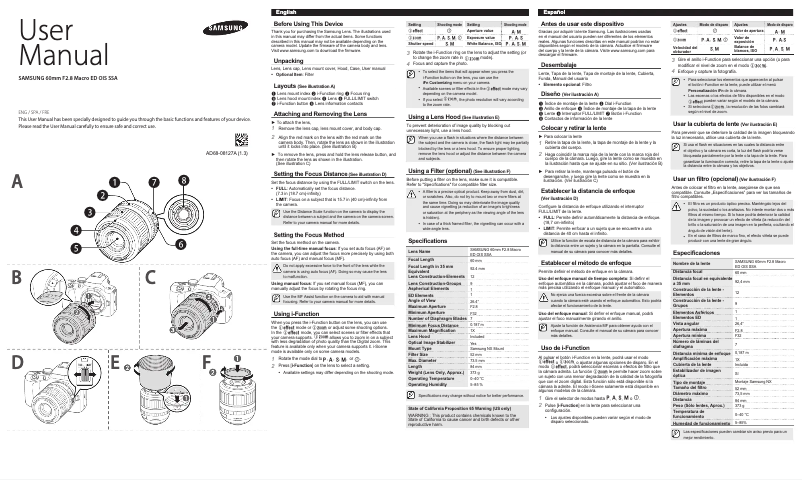 Page 1 of the manual User Manual Samsung M60SB