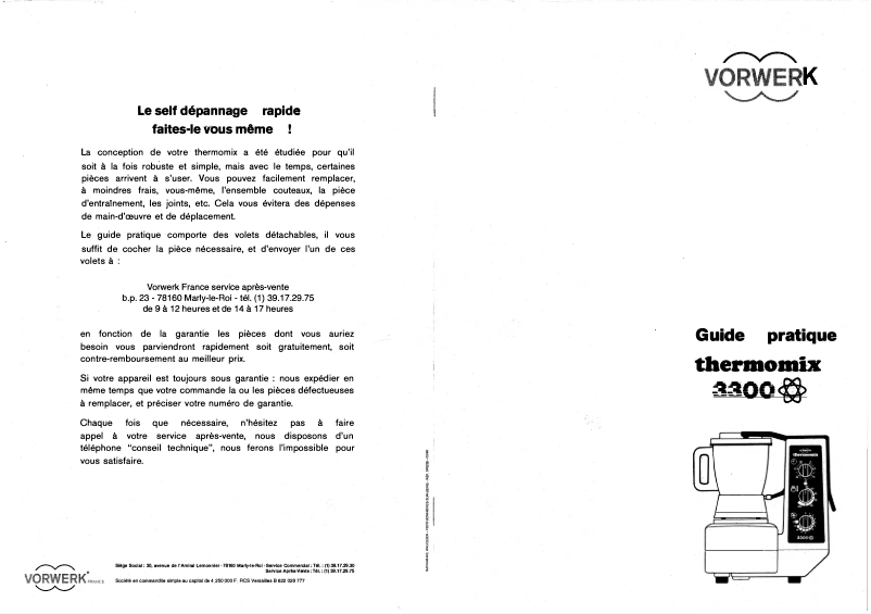 Page 1 of the manual User Manual Thermomix Thermomix 3300