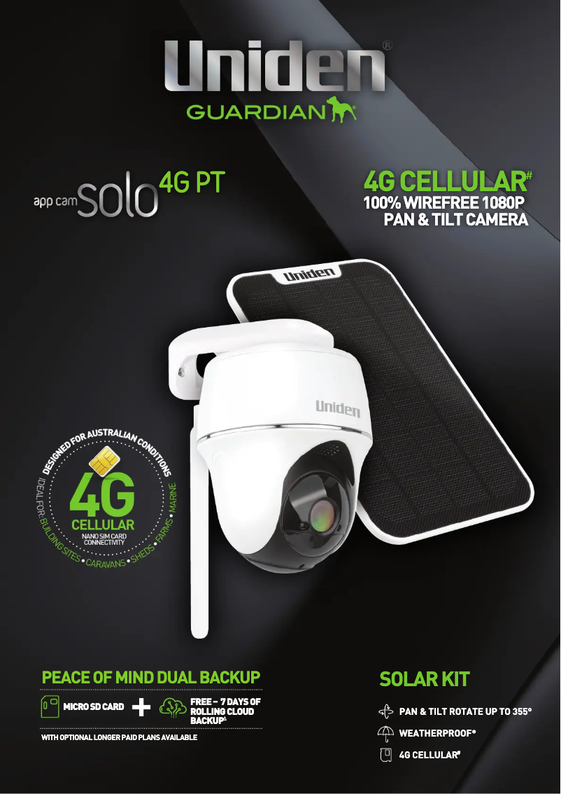 First page image of the manual for App Cam Solo 4G PT