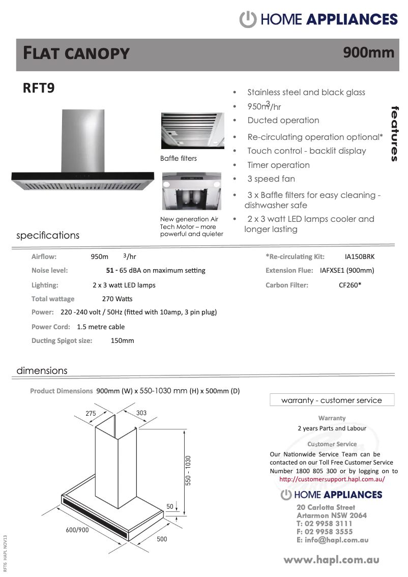 First page image of the manual for RFT9