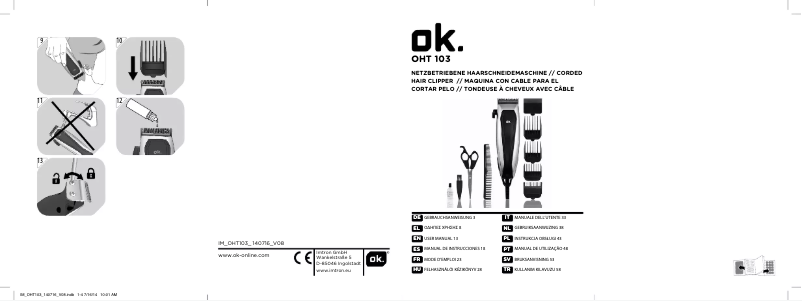 First page image of the manual for OHT 103