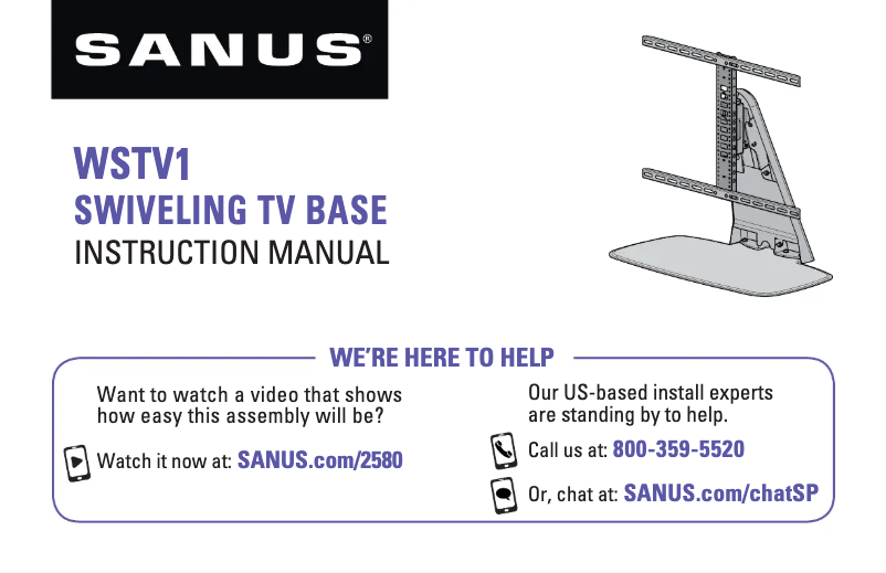 Page 1 of the manual User Manual Sanus WSTV1