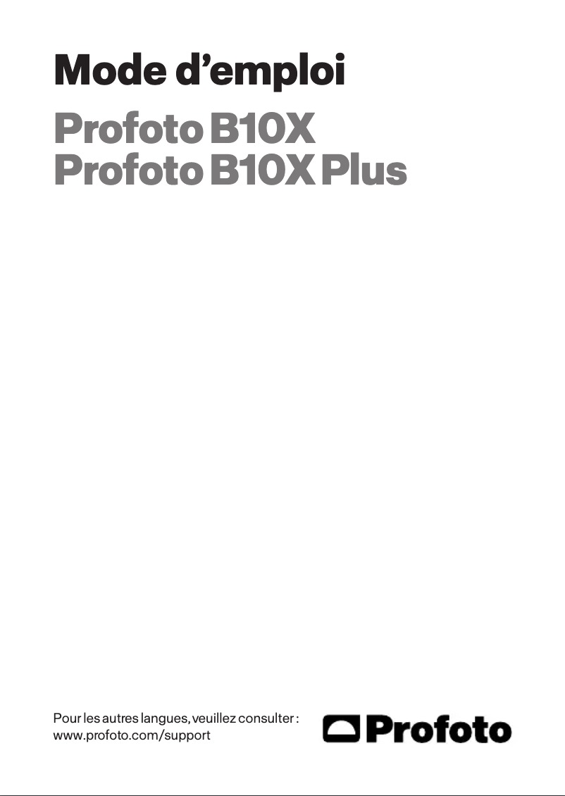 Page 1 of the manual User Manual Profoto B10X Plus