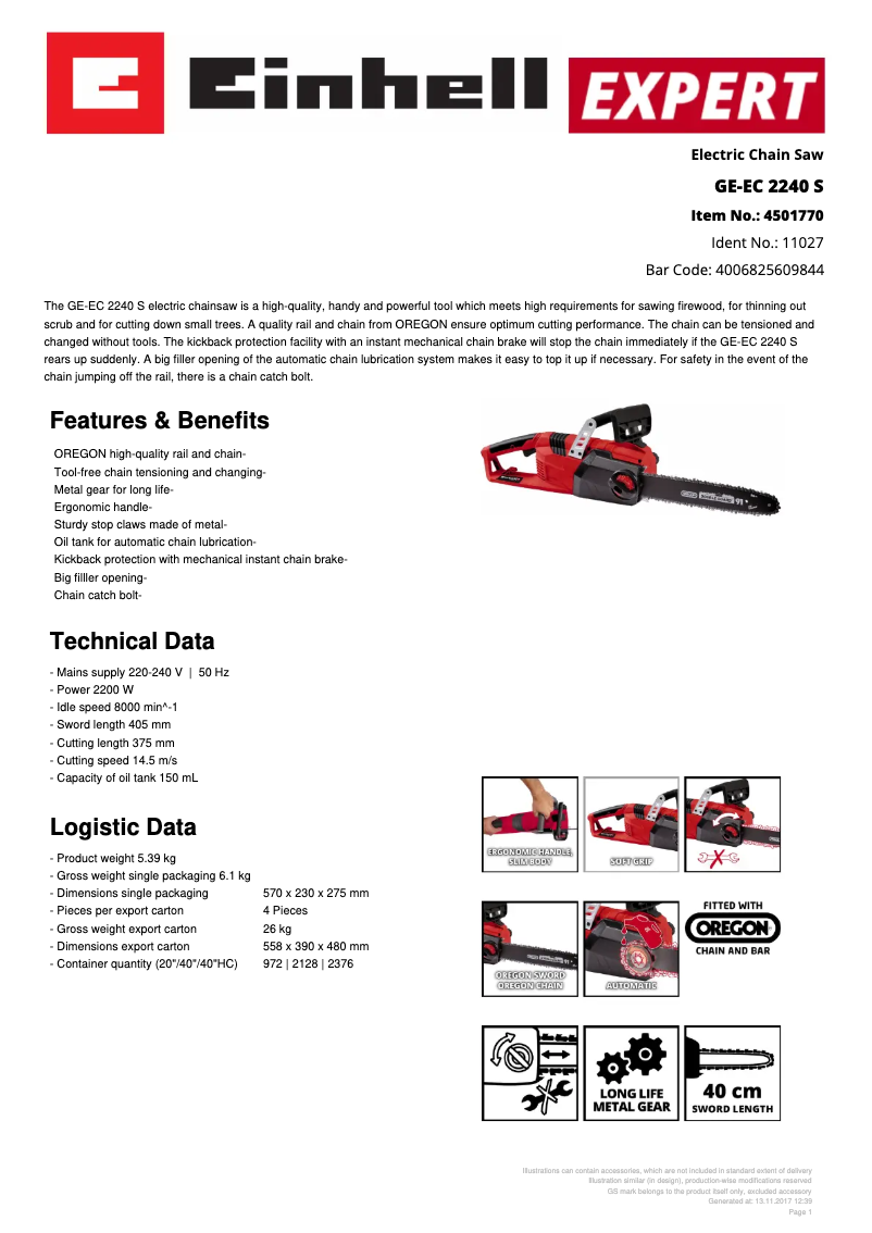 First page image of the manual for GE-EC 2240 S