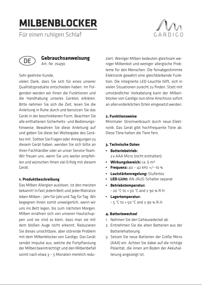 First page image of the manual for 70490