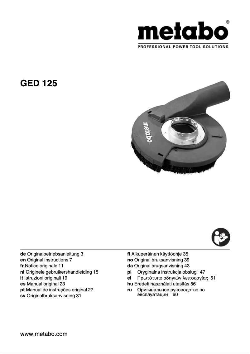 Page 1 of the manual User Manual Metabo GED 125