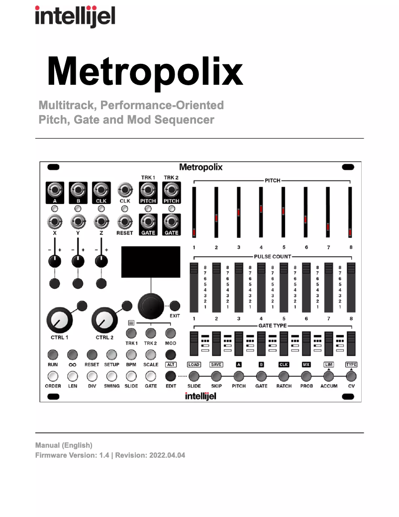 First page image of the manual for Metropolix