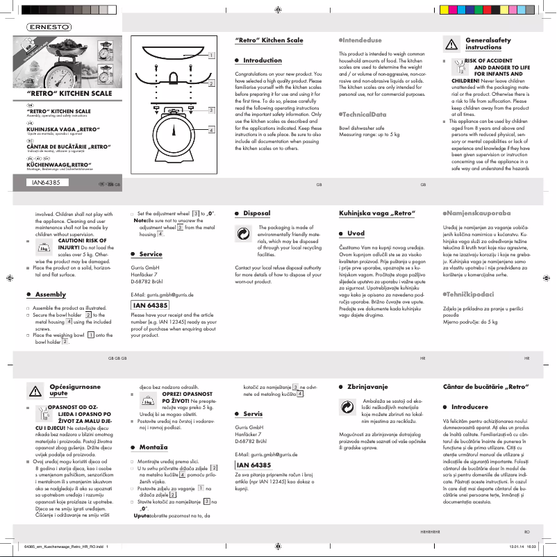 First page image of the manual for Retro
