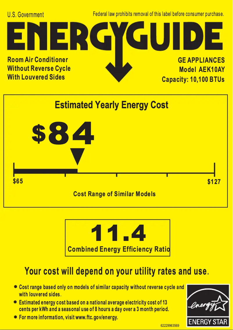 First page image of the manual for AEK10AY