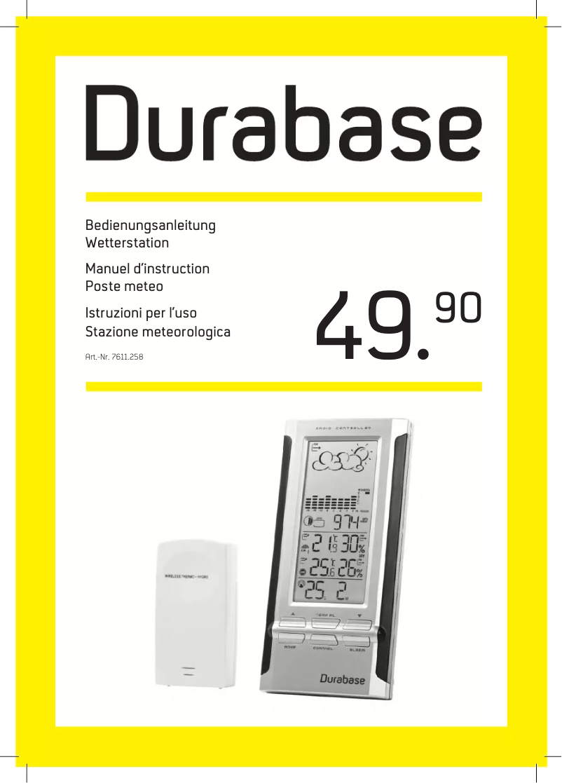 Page 1 of the manual User Manual Durabase 7611.258