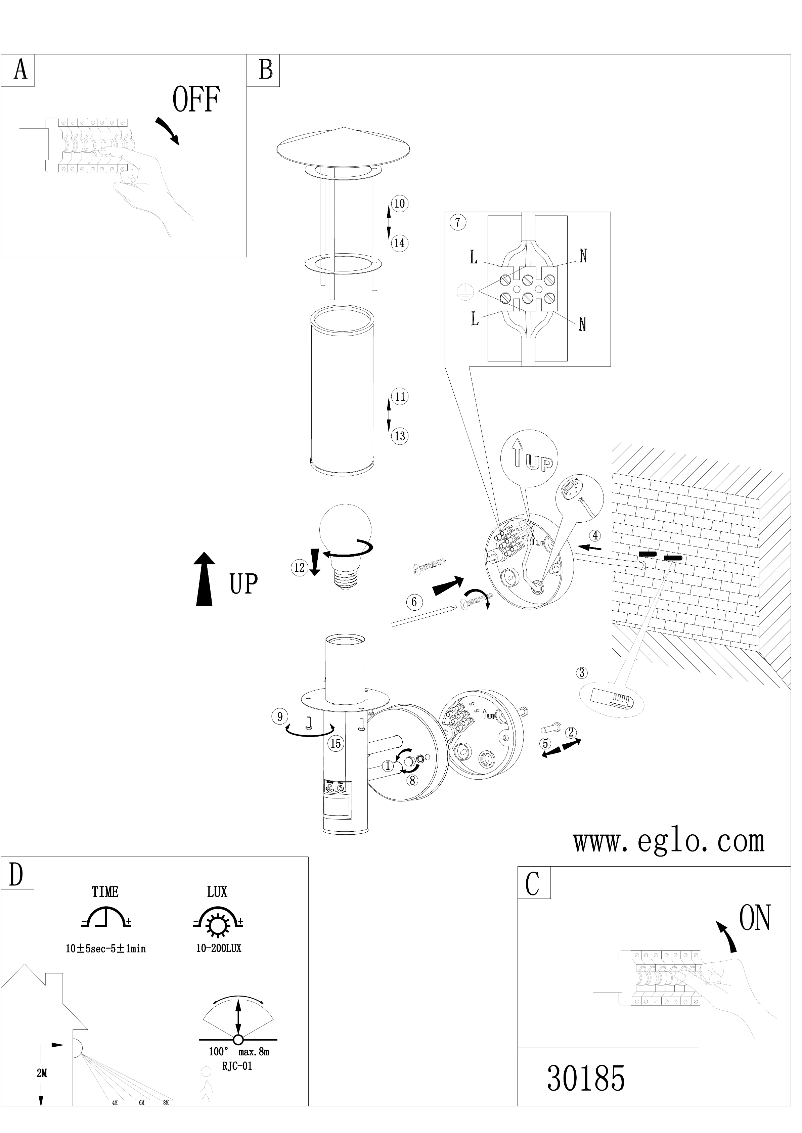 Page 1 of the manual User Manual Eglo Lisio