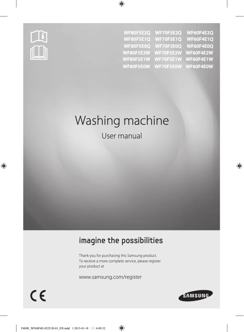 Page 1 of the manual User Manual Samsung WF70F5E1W